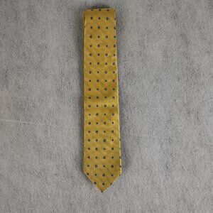 Brooks Brothers Makers & Merchants Yellow And Blue 100% Silk Necktie